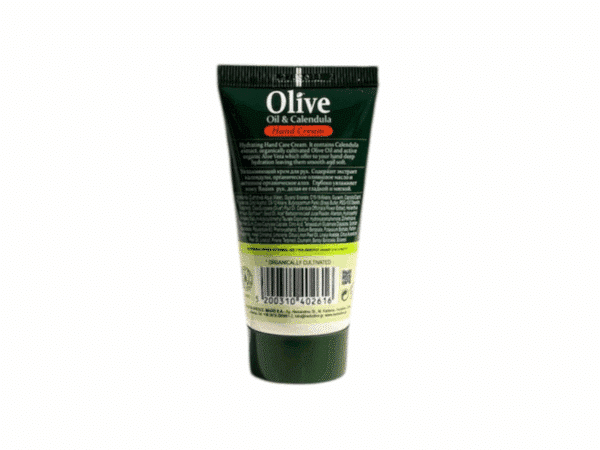 Dos du tube crème mains Herbolive à l’huile d’olive bio et calendula – 30 ml