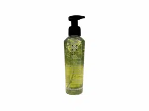 Gel Aloe Vera et huile d’olive bio Olive Spa de 150 ml, vue du dos avec ingrédients et informations sur le produit.