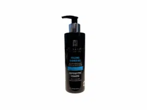 Vue du dos du gel douche à l’eau volcanique et huile d’olive bio de 250 ml Olive Spa, fabriqué en Grèce avec des ingrédients naturels, pour un soin doux et hydratant de la peau.