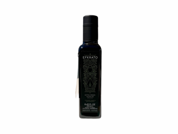 250 ml bottle of Efkrato early-harvest organic olive oil