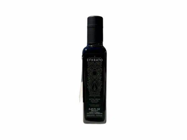 250 ml bottle of Efkrato early-harvest organic olive oil