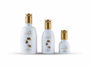 Trois bouteilles d’huile d’olive extra vierge biologique Eladaki – formats 100, 250 et 500 ml