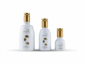 Trois bouteilles d’huile d’olive extra vierge biologique Eladaki – formats 100, 250 et 500 ml