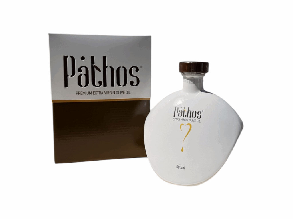 Pathos 500 ml μπουκάλι βιολογικό έξτρα παρθένο ελαιόλαδο σε κομψό κουτί