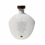 Πίσω όψη της φιάλης 500 ml βιολογικού έξτρα παρθένου ελαιολάδου Pathos με περιγραφικό κείμενο