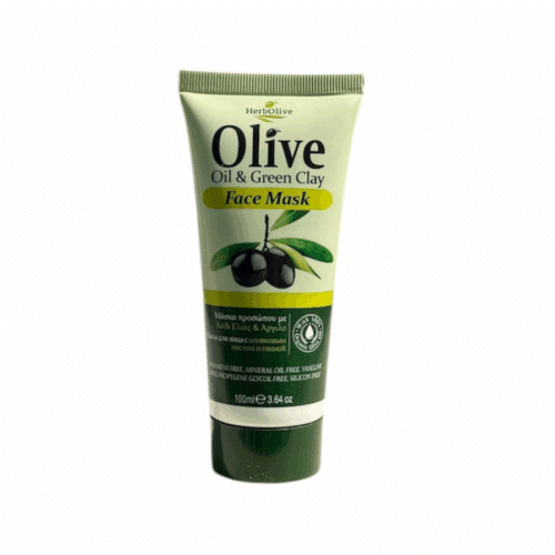 Herbolive face mask with green clay and organic olive oil, 100 ml.