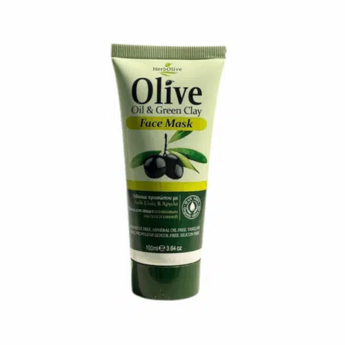 Herbolive face mask with green clay and organic olive oil, 100 ml.