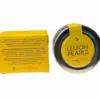 Perles de vinaigre balsamique au citron Messino dans un bocal en verre de 50 ml accompagnées de leur boîte jaune