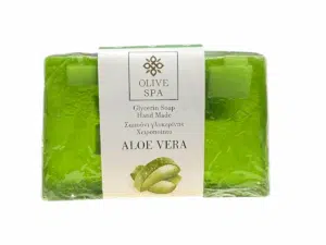 Savon Aloe Vera de 100g, fait main, avec de la glycérine, fabriqué par Olive Spa.