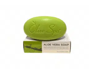 Olive Spa Aloe Vera Soap 90g, natural soap with olive oil and aloe vera extract for face and body.