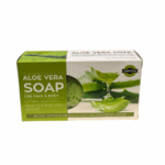 Savon Aloe Vera Olive Spa 90g, savon naturel avec huile d'olive et extrait d'aloe vera, pour le visage et le corps.