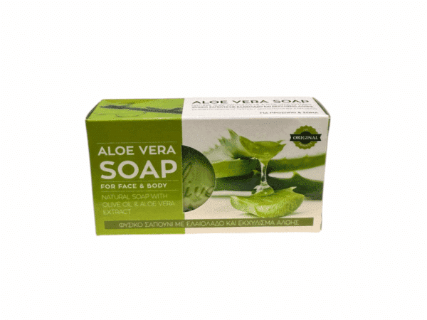 Aloe Vera Olive Spa Seife 90g, natürliche Seife mit Olivenöl und Aloe Vera Extrakt, für Gesicht und Körper.