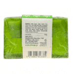 Back view of 100g Aloe Vera soap, handmade by Olive Spa, containing natural ingredients.