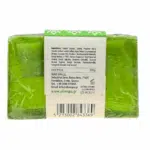 Vue arrière du savon Aloe Vera de 100g, fait main par Olive Spa, contenant des ingrédients naturels.