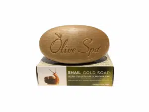 Savon bave d'escargot Olive Spa 90g avec huile d'olive, emballage de boîte.