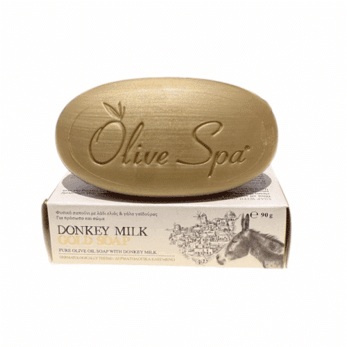Olive Spa Soap with donkey milk Gold 90g with olive oil, box.
