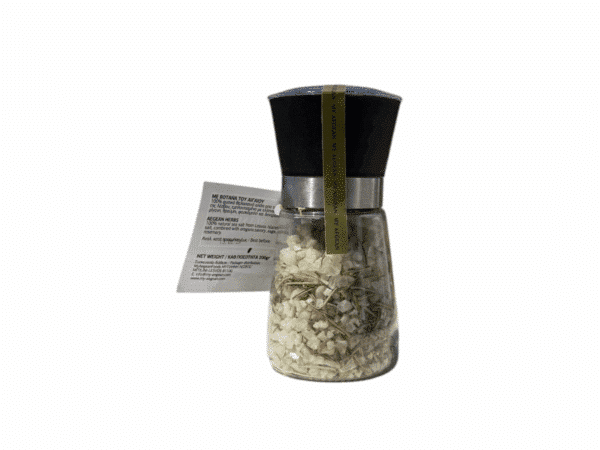 Rückansicht der Mühle Kalypso Meersalz mit griechischen Kräutern - 180 g