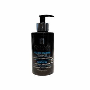 Shampoo all'acqua vulcanica per tutti i tipi di capelli 250 ml Olive Spa, flacone con pompa, adatto per la pelle a tendenza acneica ed estratto di acqua vulcanica.