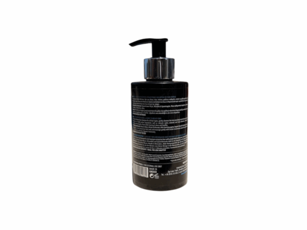 Back view of Olive Spa Volcanic Water Shampoo for all hair types 250 ml, containing volcanic water extracts and suitable for sensitive skin.