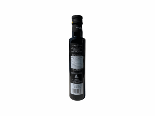 Dos de la bouteille de vinaigre balsamique Messino 500 ml avec étiquette nutritionnelle