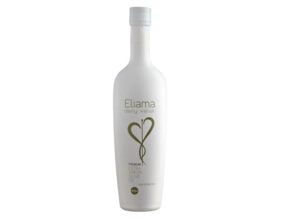 Eliama Daily value premium. Extra virgin olive oil. Cold extraction. Elli's Farm.