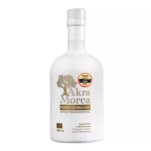 Premium Organic Extra Virgin Olive Oil 500ml. Akra Morea.