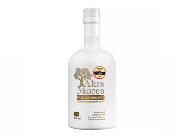 Premium Organic Extra Virgin Olive Oil 500ml. Akra Morea.
