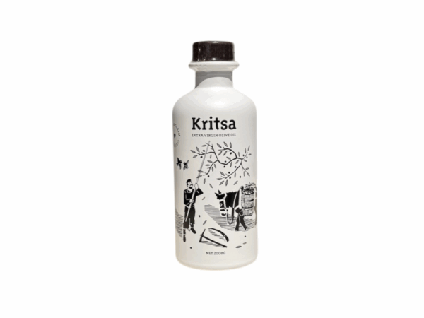 500 ml bottle of Greek extra virgin olive oil - Kritsa cooperative - white design shown