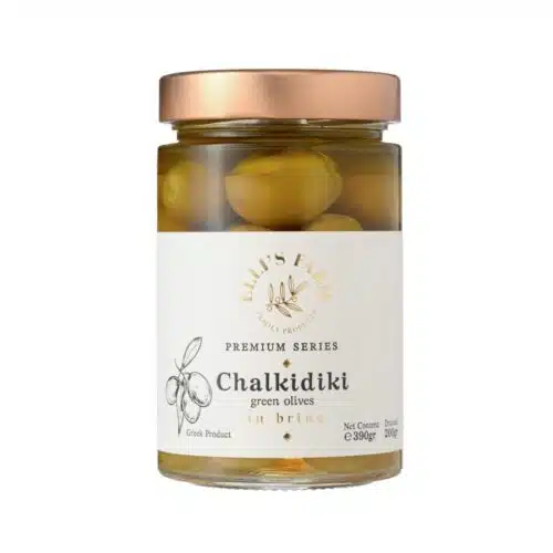Chalkidiki olives in brine from Elli's Farm.