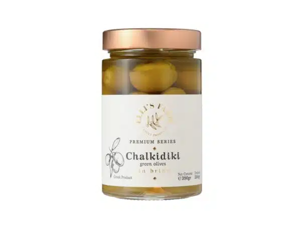 Chalkidiki olives in brine from Elli's Farm.