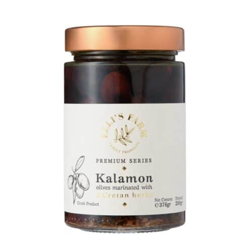 Marinated olives with 6 Cretan herbs from Elli's Farm.