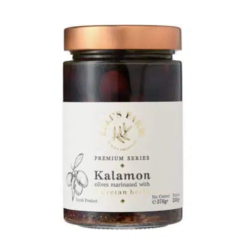 Marinated olives with 6 Cretan herbs from Elli's Farm.