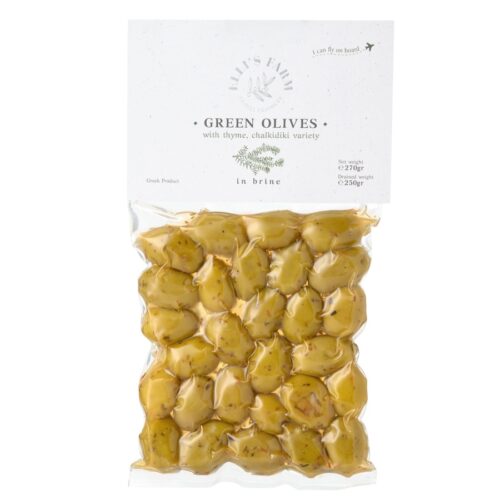 Olive vertes marinées au thym. Elli's Farm.