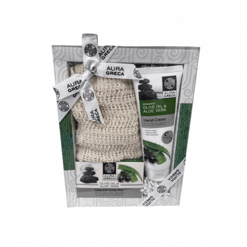 offret soin mains minéraux de la mer Morte – crème 90 ml, savon 125 g et éponge exfoliante