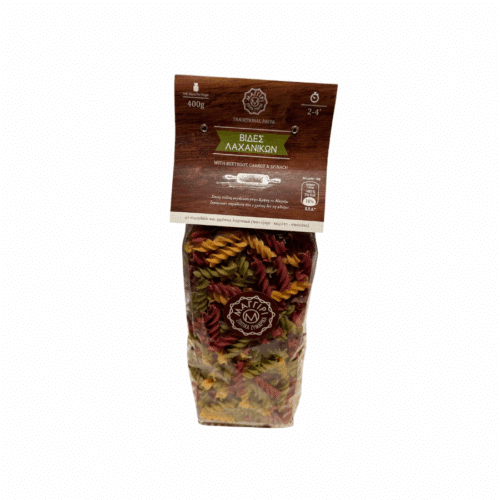 Fusilli grecs artisanaux aux légumes – Maggiri 400 g – betterave, carotte et épinard