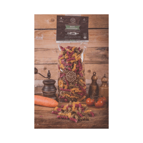 Greek tricolor fusilli with vegetables - Maggiri handmade pasta in 400 g bags