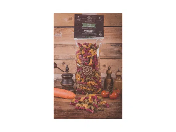 Greek tricolor fusilli with vegetables - Maggiri handmade pasta in 400 g bags