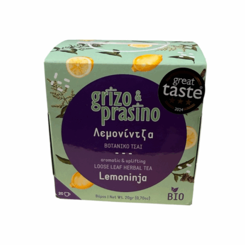 Boîte d’infusion citron, verveine et menthe – Grizo & Prasino – 20 g – thé en vrac bio