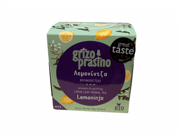 Boîte d’infusion citron, verveine et menthe – Grizo & Prasino – 20 g – thé en vrac bio