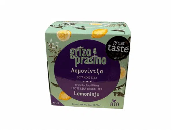 Boîte d’infusion citron, verveine et menthe – Grizo & Prasino – 20 g – thé en vrac bio