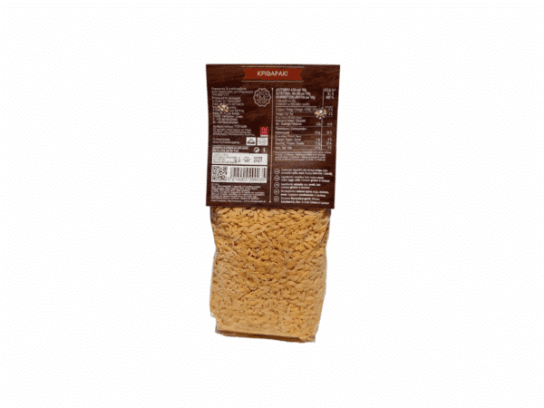 Rückseite des 400 g Beutels handgemachter griechischer Orzo von Maggiri mit Nährwertkennzeichnung