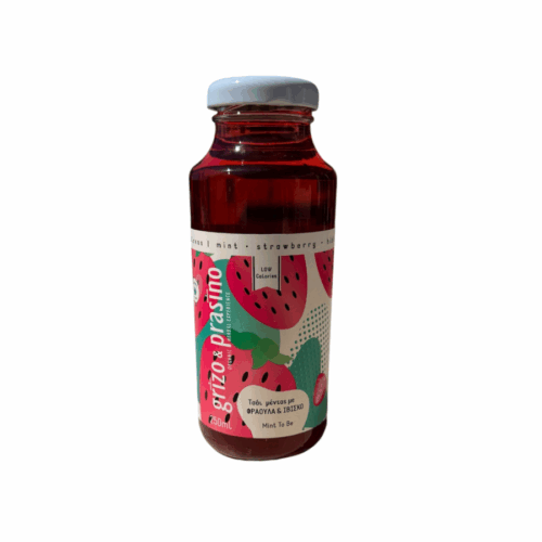 Thé glacé aux herbes menthe fraise hibiscus 250 ml Grizo & Prasino