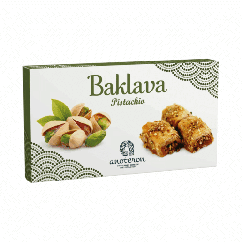 Baklava artisanal à la pistache d’Égine – boîte de 160 g