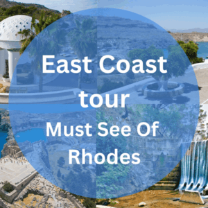 Assembly of must-see sites on Rhodes' east coast