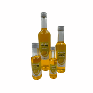 Homemade Meraki Cretan melon liqueur in bottle 500 ml