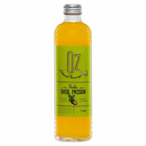 OZ passion basil soda in bottle