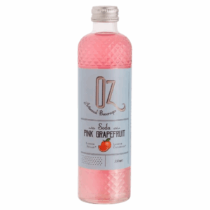 OZ pink grapefruit soda in bottle