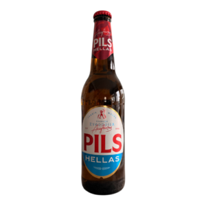 Ελληνική μπύρα Pils Hellas 500 ml μπουκάλι μπροστινή πλευρά