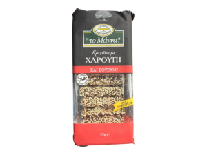 Biscuits grecs au caroube et sésame To Manna 170 g – face avant du paquet