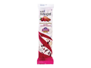 Nougat tendre cranberries et amandes Jannis 60 g – barre de nougat grec
